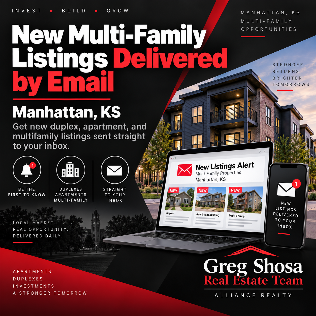 New Multi-Family Listings Delivered by Email in Manhattan, Kansas